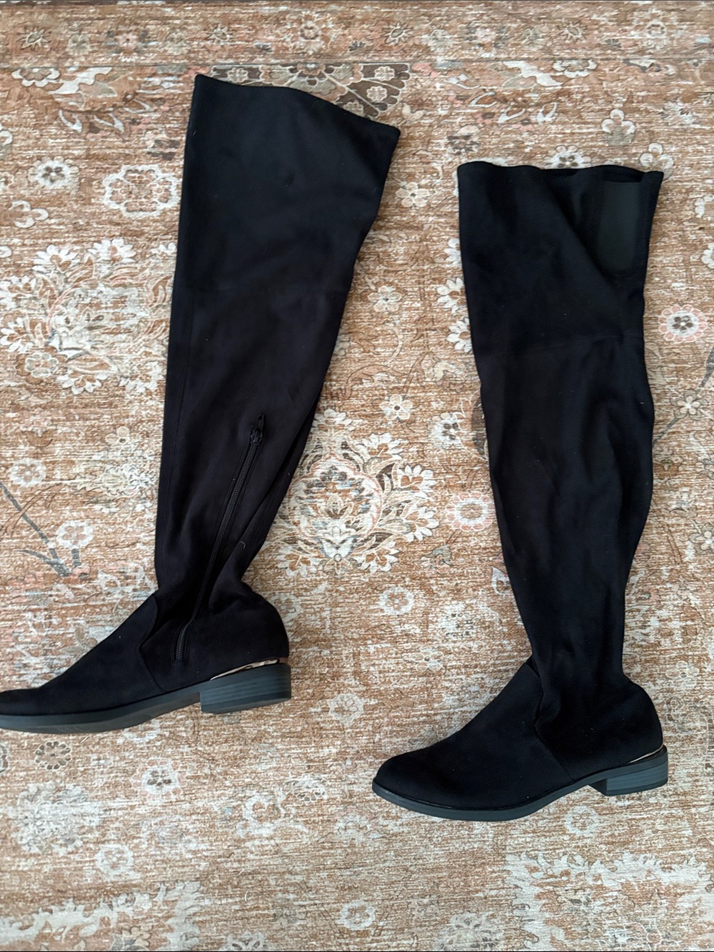 Vera Wang Black Over-the-Knee Suede Boots